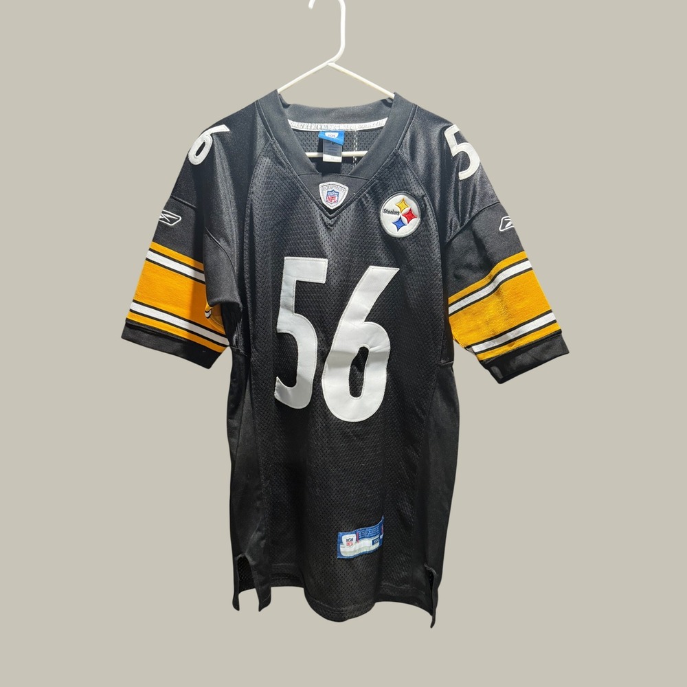 Reebok NFL Pittsburgh Steelers LaMarr Woodley 56 Jersey Black Mens 50